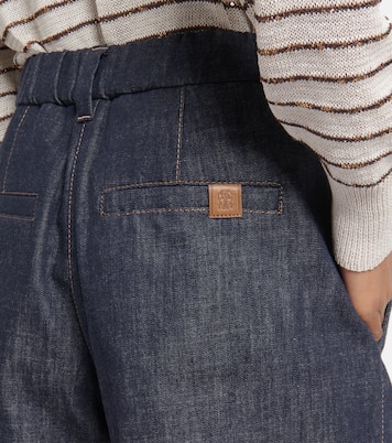 Short à taille haute en jean | Brunello Cucinelli
