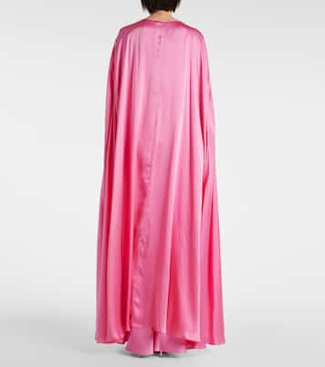 Vestido de fiesta de seda con capa | Rodarte