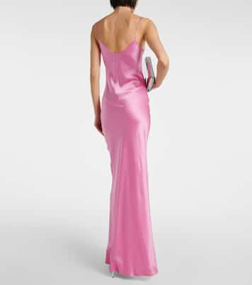 Vestido de fiesta de seda con capa | Rodarte