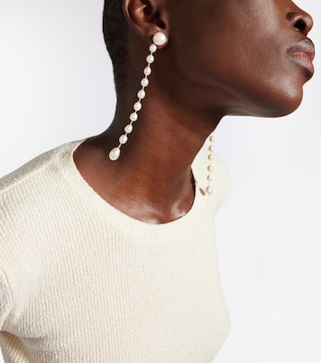 Boucles d'oreilles Passante Medium en argent sterling à perles | Sophie Buhai
