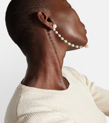 Boucles d'oreilles Passante Medium en argent sterling à perles | Sophie Buhai