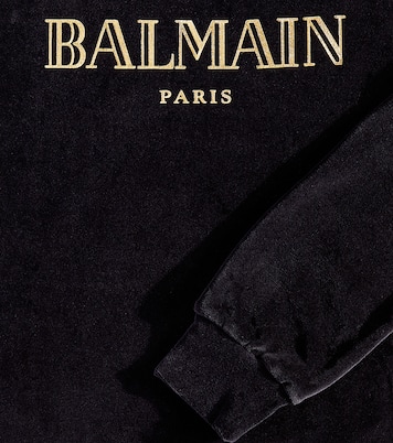 Felpa in misto cotone con logo | Balmain Kids