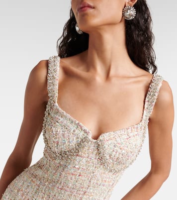 Embellished bouclé minidress | Self-Portrait