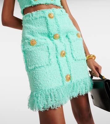 Minifalda de tweed con flecos | Balmain