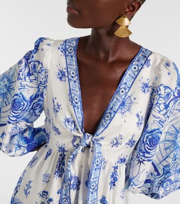 Vestido corto de seda con lazada | Camilla
