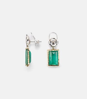 Boucles d'oreilles Tribute en or jaune et blanc 18 ct, émeraudes et diamants | Octavia Elizabeth