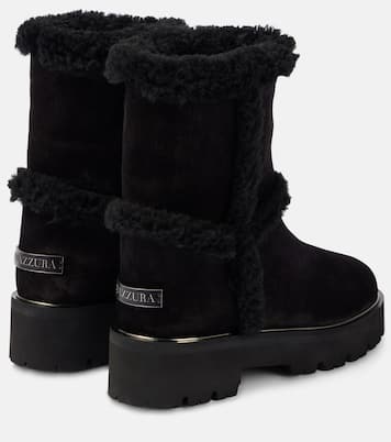 Stiefel Teddi aus Veloursleder mit Shearling | Aquazzura