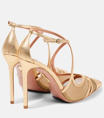 Pumps Shear 105 in pelle metallizzata e mesh | Aquazzura