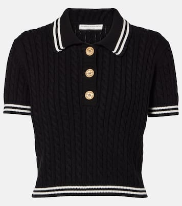 Polo in maglia di cotone a trecce | Alessandra Rich
