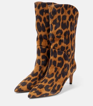 Gaia 60 leopard-print suede boots | Paris Texas