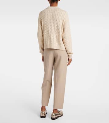 Jersey trenzado de mezcla de algodón | Brunello Cucinelli