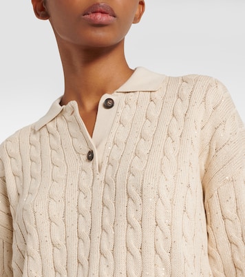 Jersey trenzado de mezcla de algodón | Brunello Cucinelli
