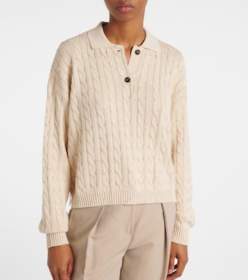 Jersey trenzado de mezcla de algodón | Brunello Cucinelli