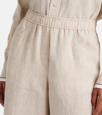 Weite Cropped-Hose aus Leinen | Brunello Cucinelli