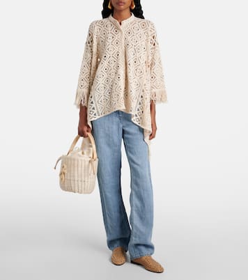 Iza rattan-trimmed wicker basket bag | Ruslan Baginskiy