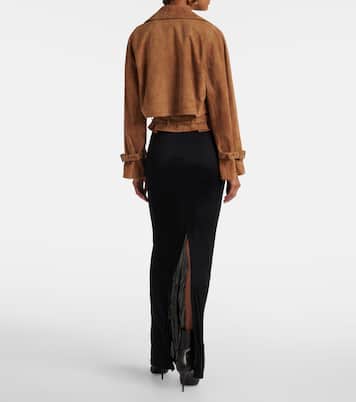 Giacca cropped Hatti in suede | Nour Hammour