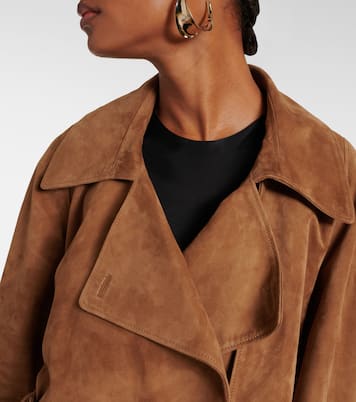 Giacca cropped Hatti in suede | Nour Hammour
