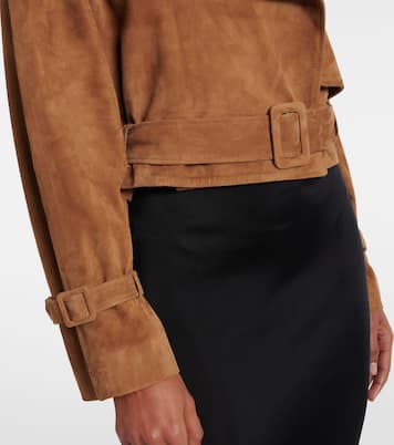 Giacca cropped Hatti in suede | Nour Hammour