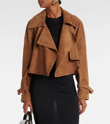 Giacca cropped Hatti in suede | Nour Hammour