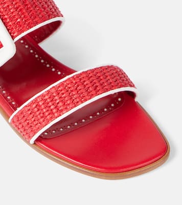 Sandalen Tituba aus Raffiabast mit Leder | Manolo Blahnik