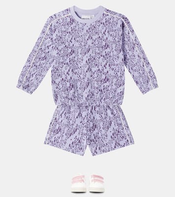 Leopard-print cotton jersey shorts | Mini Rodini