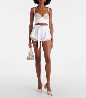 Shorts in misto cotone con lavorazione crochet | Magda Butrym