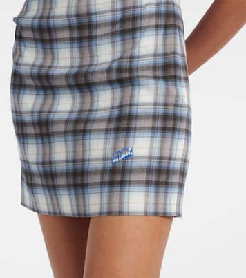 Abito corto in misto lino a quadri | Acne Studios