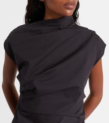 Ruched cotton-blend top | Ganni