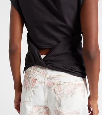 Ruched cotton-blend top | Ganni