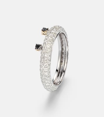 Anello in oro bianco 9kt con diamanti neri e diamanti grigi | Yvonne Léon