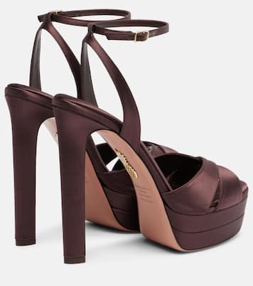 Sandales à plateau Divine 130 en satin | Aquazzura