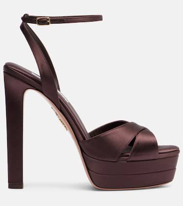 Sandales à plateau Divine 130 en satin | Aquazzura