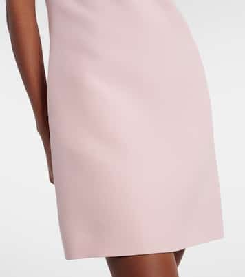 Feather-trimmed turtleneck Crepe Couture minidress | Valentino