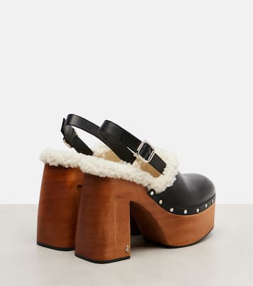 Alida 135 leather platform clogs | Jimmy Choo