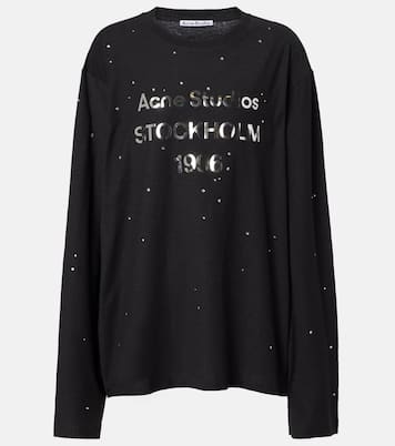 Embellished logo cotton and hemp jersey T-shirt | Acne Studios