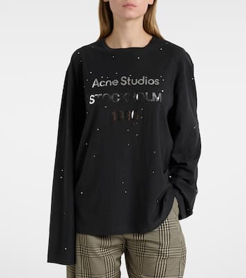 Embellished logo cotton and hemp jersey T-shirt | Acne Studios