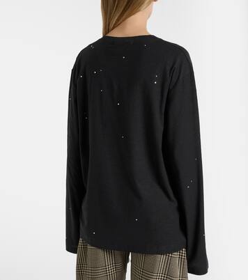 Embellished logo cotton and hemp jersey T-shirt | Acne Studios