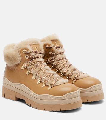 Arosa leather and shearling ankle boots | Bogner