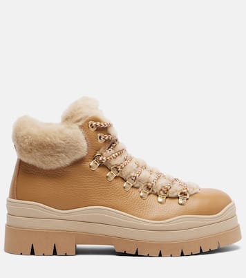Arosa leather and shearling ankle boots | Bogner