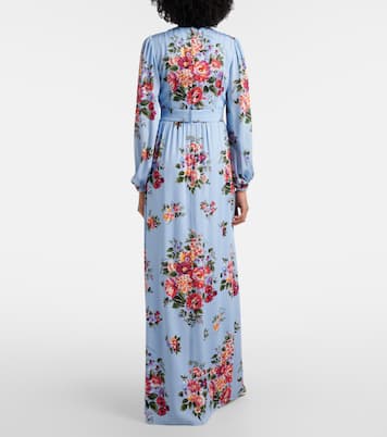 Vestido de fiesta en mezcla de seda floral | Dolce&Gabbana