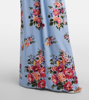 Vestido de fiesta en mezcla de seda floral | Dolce&Gabbana