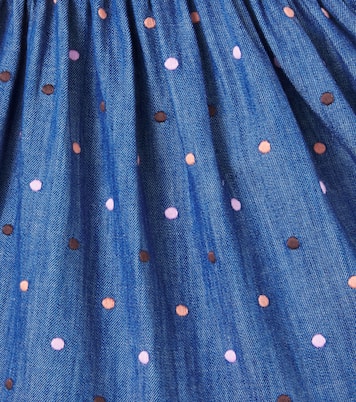 Embroidered polka-dot denim dress | Zimmermann Kids