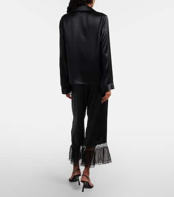 Pantalon ample en satin de soie | Saint Laurent