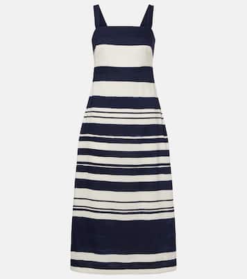 Ella striped linen-blend midi dress | Veronica Beard