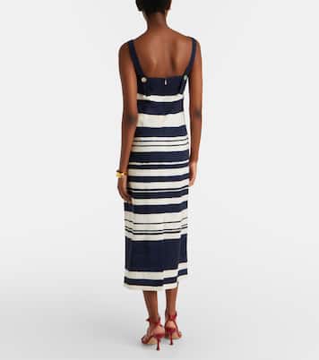 Ella striped linen-blend midi dress | Veronica Beard
