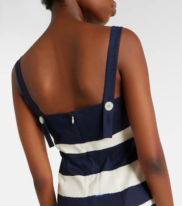 Ella striped linen-blend midi dress | Veronica Beard