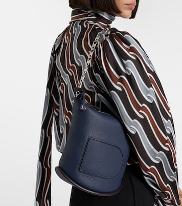 Schultertasche Pin Twist Medium aus Leder | Delvaux