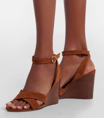 Suede wedge sandals | Gianvito Rossi
