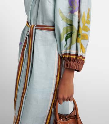 Belted floral linen shirt dress | Alémais