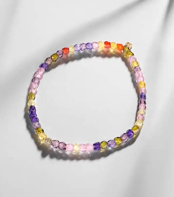 Bracelet Evil Eye en zircone 14 ct avec charm en or jaune 14 ct | Sydney Evan